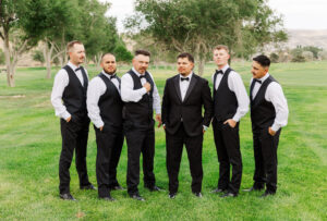 Men hanging out before wedding