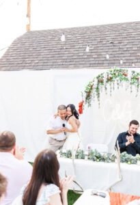 bride hugging dad 