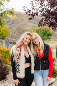 woman hugging at ruby 360 lodge