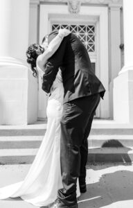 Bride and Groom kissing