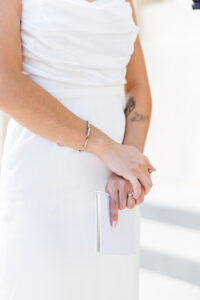 Bride holding her vows in Elko