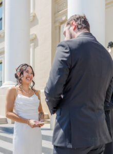 Bride and Groom get married on Elko Courthouse steps