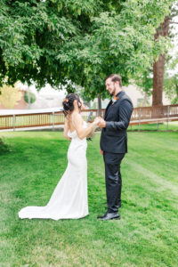 Bride and Groom having their sneak peek