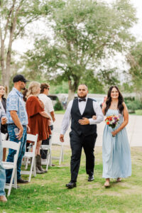 bridesmaid walking