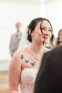 bride smiling at Elko Convention Center