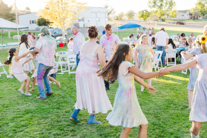 girls dancing at wedding at maggie creek ranch