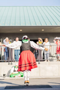 Elko Basque Festival girl standing on glass