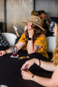 Creative West woman talking