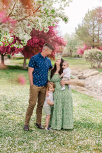 Great Basin College family looking at each other 