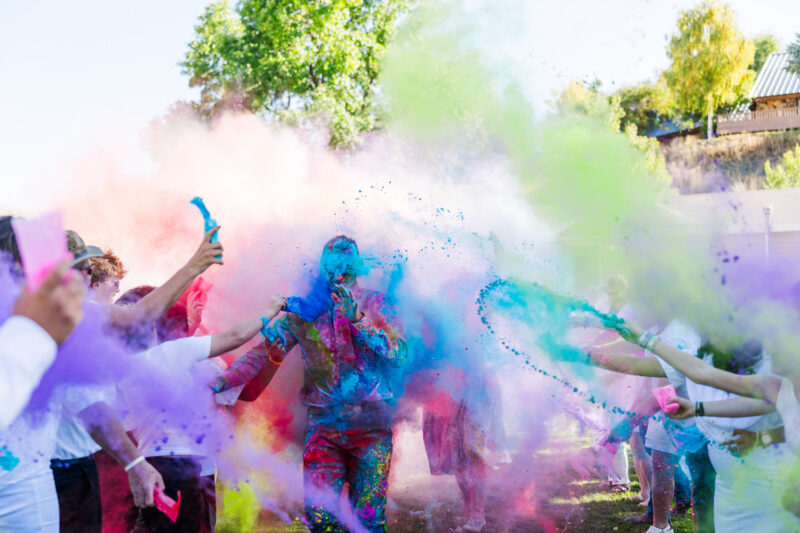 holi festival with color everywhere