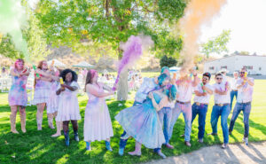 Everyone celebrating at Maggie Creek Ranch