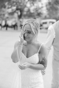 Bride crying at Elko Basque Club