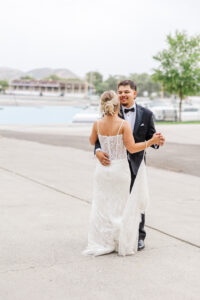 bride and groom dancing at Elko Basque Club which makes a great elko wedding venue 