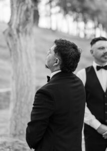 groom not looking