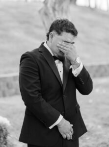 groom not looking
