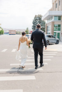 bride and groom walking to courthouse for my wedding portfolio 