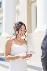 bride saying her vows 