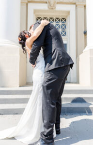 bride and groom kissing for my wedding portfolio 