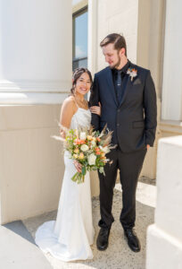 Couples pose after their Elko Courthouse Wedding