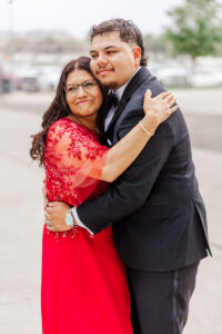 mom and groom dancing